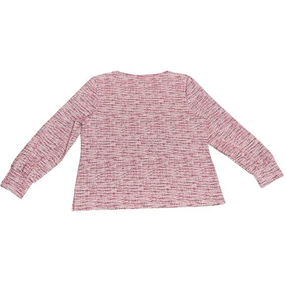 Talbots Marled Red Textured Knit Long Sleeve Top Size XL - Picture 6 of 9